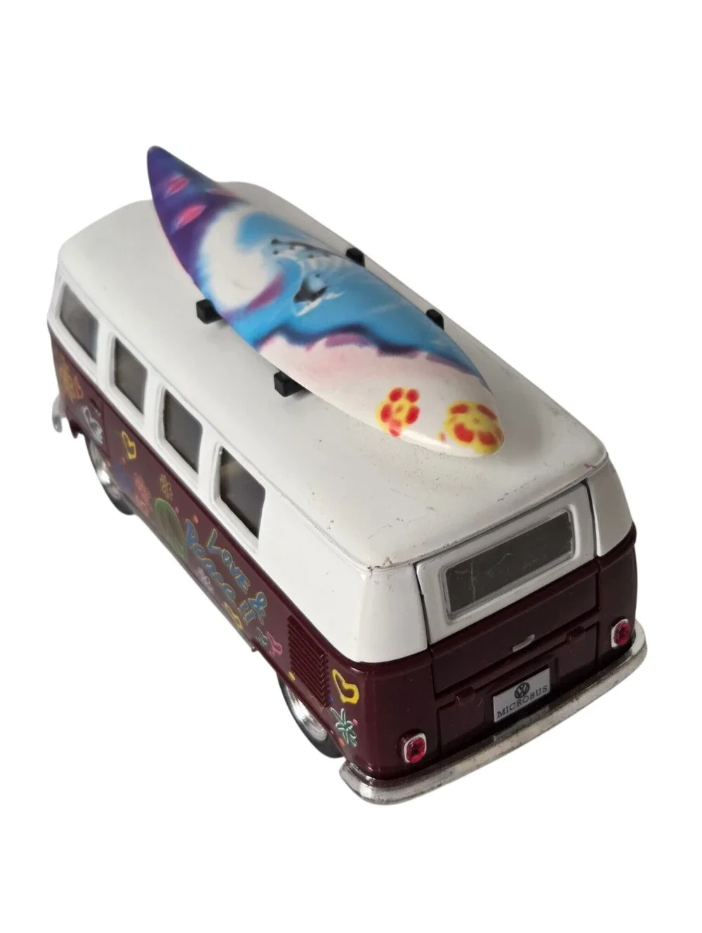 Vintage 1962 Volkswagen Love & Peace Hippie 60's Bus 1/32 Large Scale Diecast